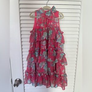 Janie and Jack Pink Floral Ruffle Dress